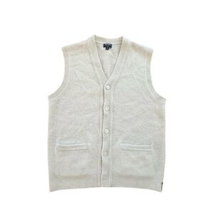 Todd Snyder Cambridge Wool Ivory Cardigan Button Down Vest Size Medium